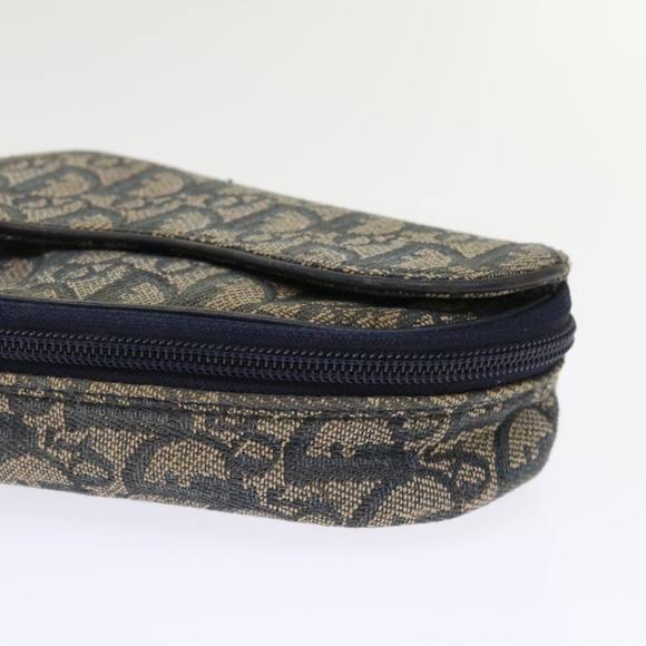 Christian Dior Trotter Canvas Saddle Pouch Navy Auth bs6504 - Picture 14 of 16